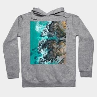 Blue Ocean Waves And Yellow Sand Hoodie